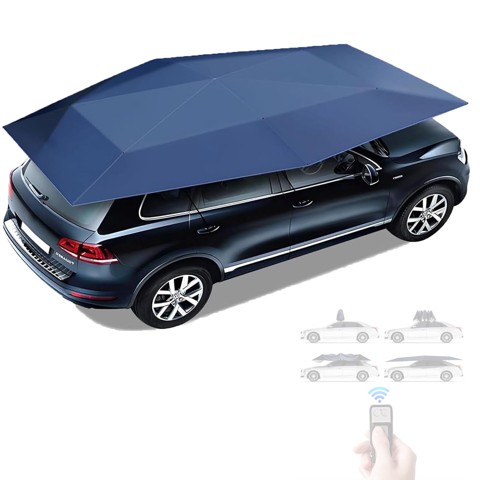 Tienda Universal para Coche y Cochera con Protección para Todo Tipo de Clima, Toldo Tipo Paraguas Totalmente Automático, Cubierta de Tela Oxford con Protección Anti-UV para Exteriores 4.8*2.3m