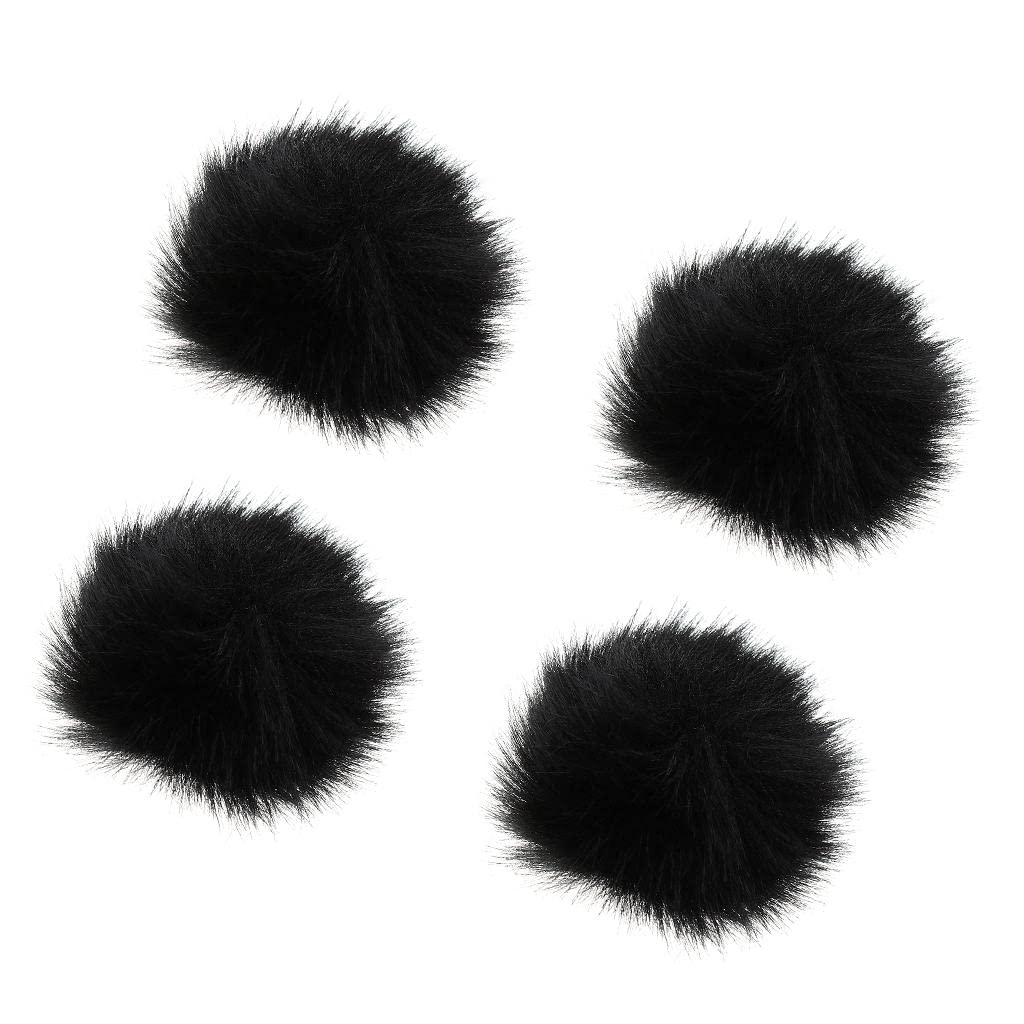 ATORSE 4xFurry Windscreen Windshield Wind Muff Lavalier Lapel Microphone Mic Black-image-38