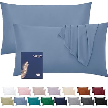 mielit cushion cover 40 x 80 cm blue soft pillowcase set of 2 microfiber cushion covers for 40 x 80 cm cushion with oeko-tex certificate resistant hypoallergenic