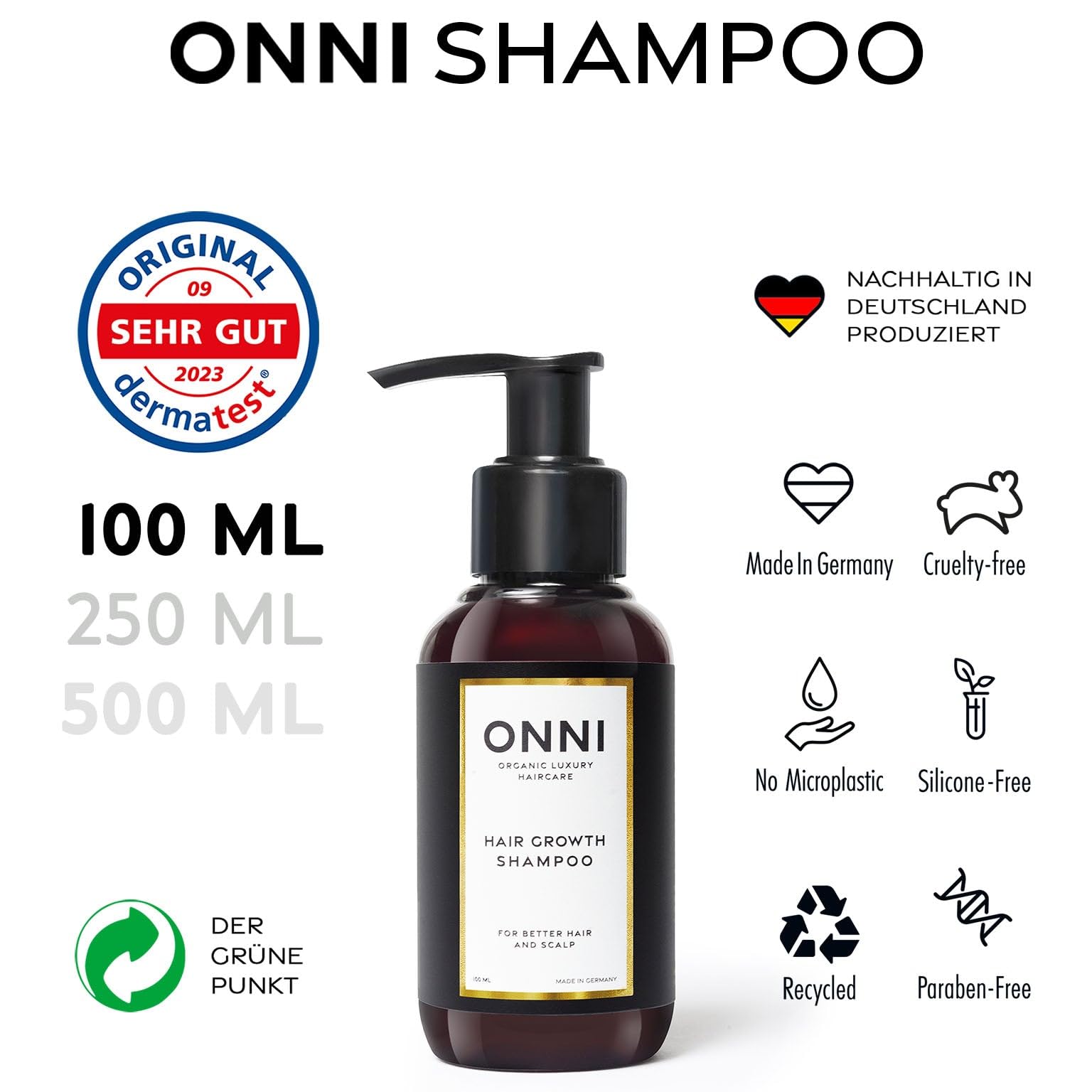 ONNI TESTERSET CLASSIC | Organic Hair Growth Shampoo, Haarmaske, Conditioner, Serum | Der ONNI Effekt bekannt aus der Presse