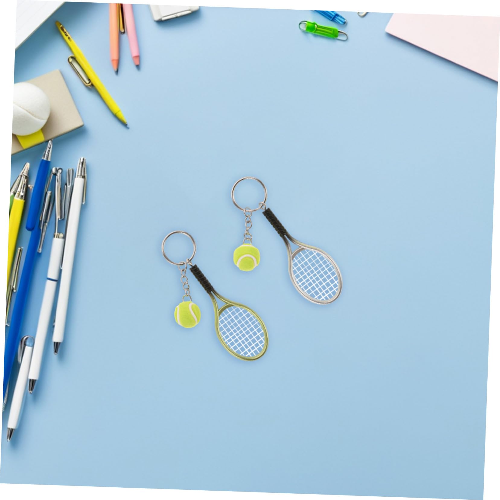 Portachiavi Racchetta da Tennis Mini 18 Pezzi in Plastica | 18pezzi, Forma Racchetta in Stile Unico, per Appassionati di Tennis e Feste