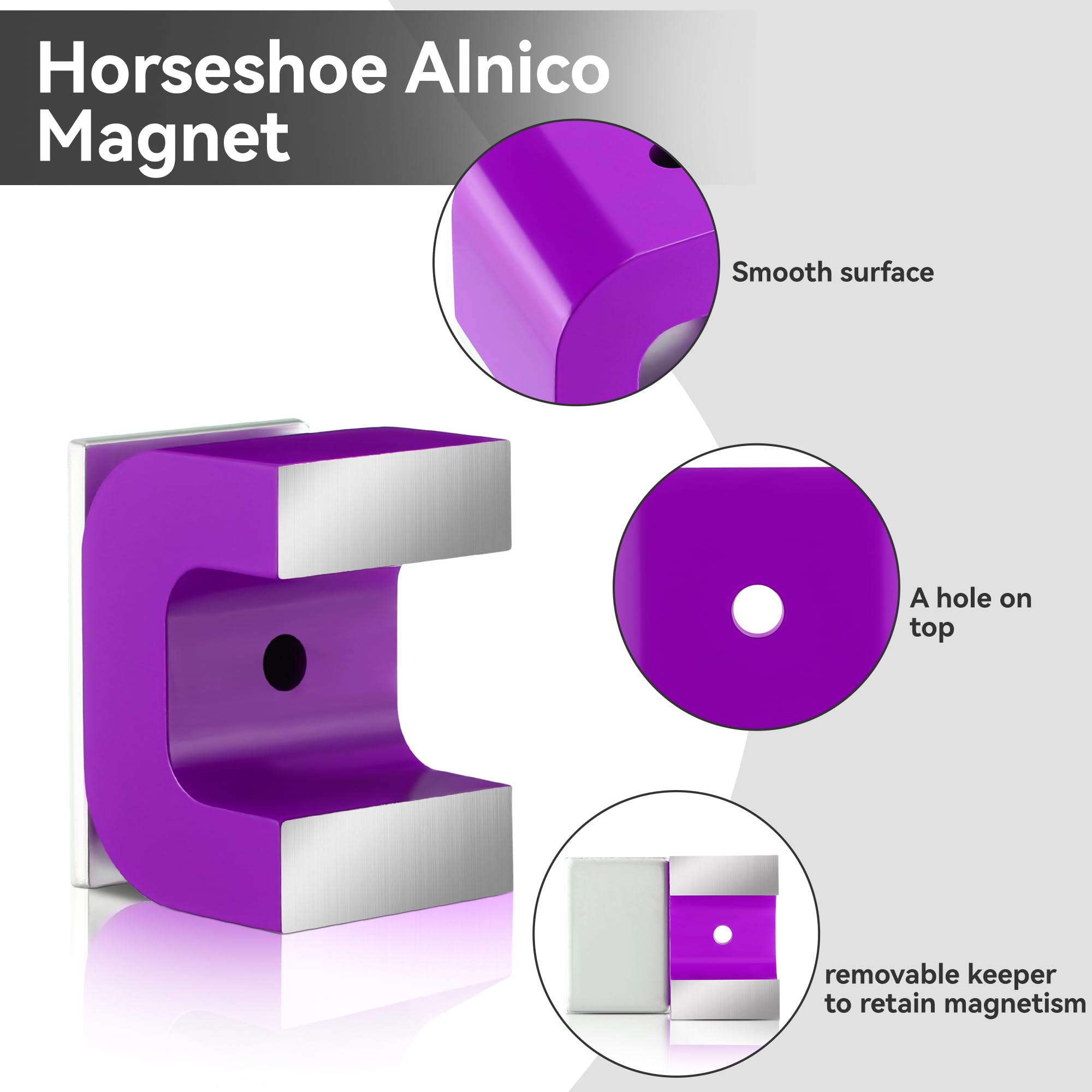 Horseshoe Alnico U Shaped Magnet, 22 lb Pull, Purple, Rectangular, Utility Magnet (1 Pcs) — Amazon image 6