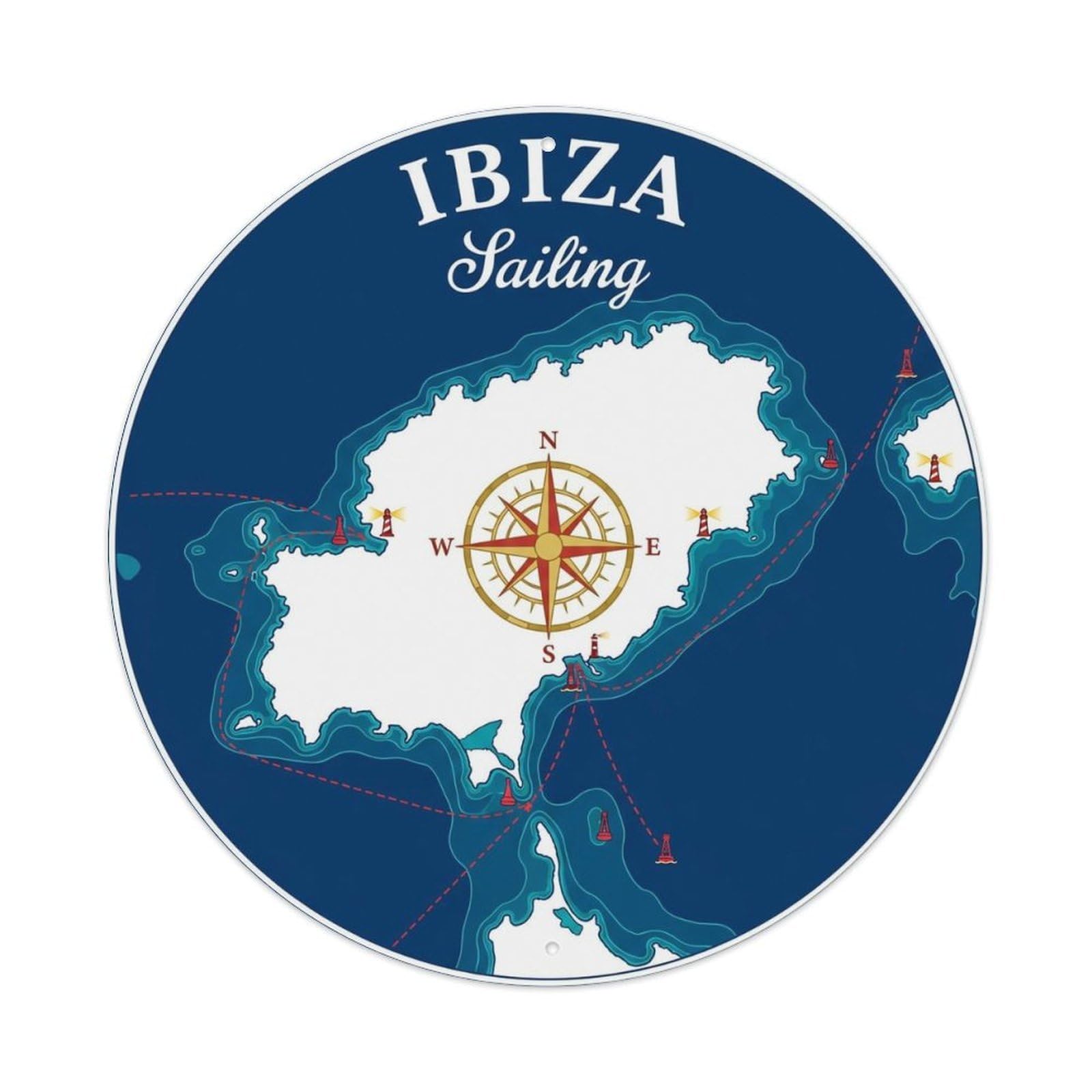 Vintage Travel Ibiza Spain Province Metal Tin Sign
