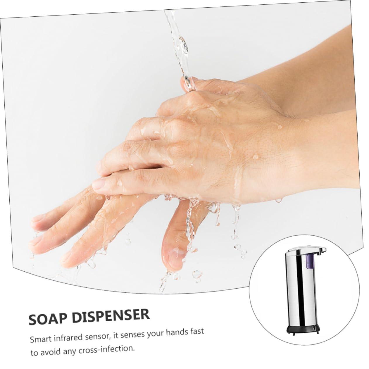 Dispensador de Jabón sin Contacto 250ml Acero Inoxidable Abs