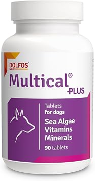 Multical Plus 90 tab Natural Multivitamins Calcium Prebiotics خاصة كلاب التمريض الحوامل