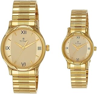 Titan Quartz Analog Champagne Dial Metal Strap Watch for Couple-NR15802490YM02P/NT15802490YM02-picture-54