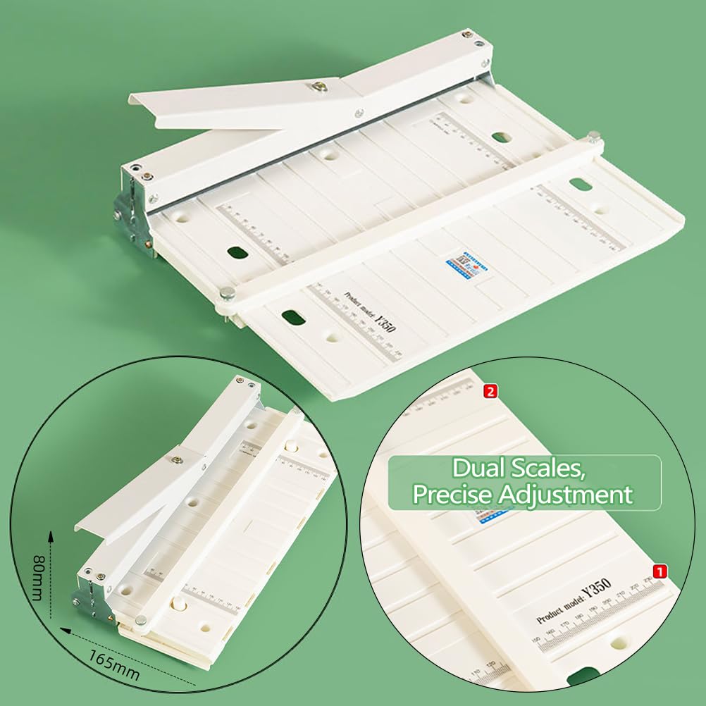 Piegatrice per Carta Commerciale 350 mm, Cordonatrice Manuale per A3, Biglietti, Opuscoli
