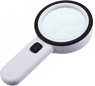Torontoo 12 LED Light 30X Handheld Magnifier Magnifying Glass Lens for Reading,Inspection,Exploring,Maps,Hobbies and Crafts(magnifier-30X)