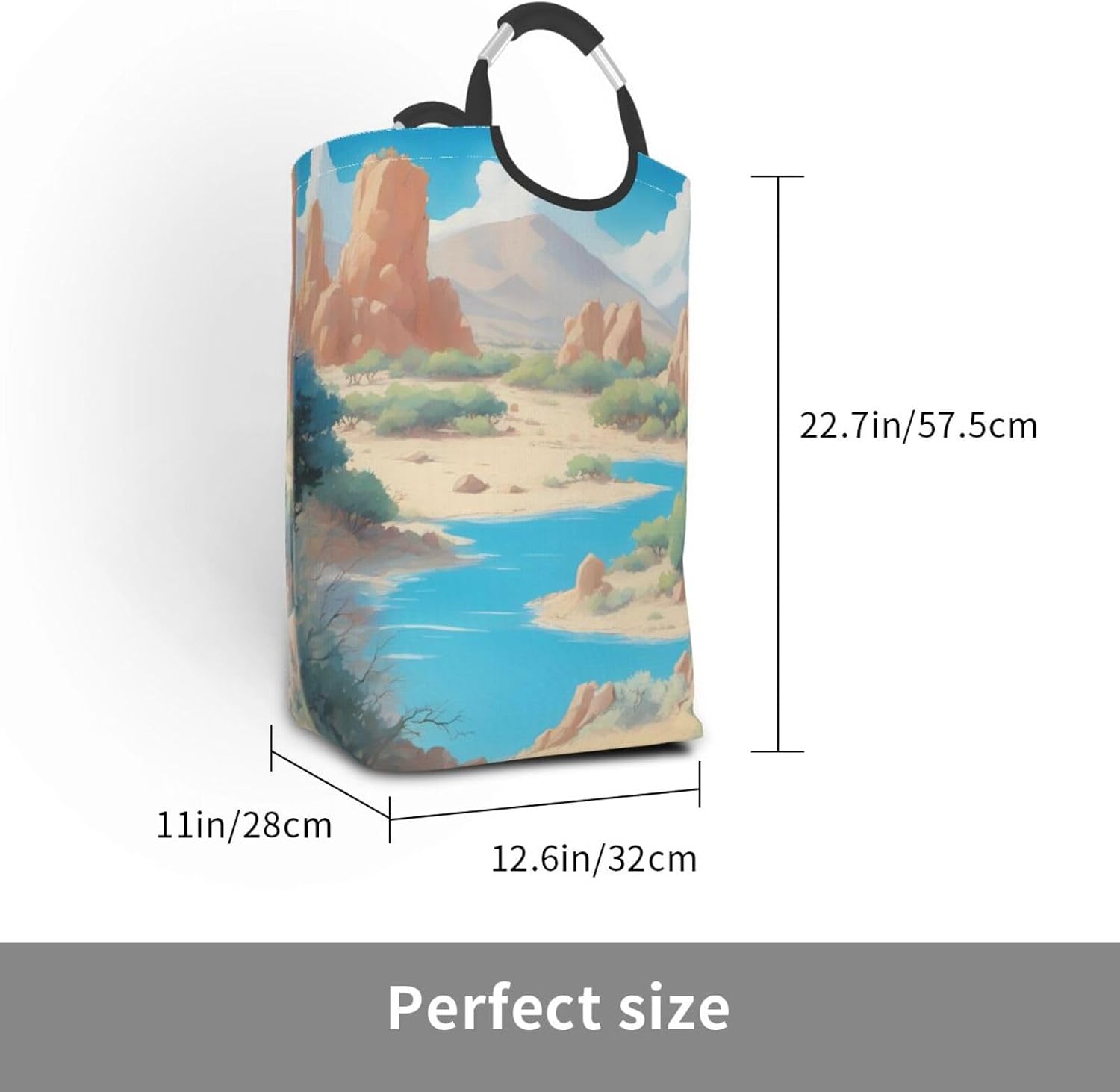 oasis in the desert Foldable Square Storage Bag, 50L Dirty Clothes Laundry Basket, Suitable for Laundry Room, Dormitory, Bedroom