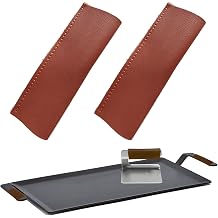 2PCS Leather Handle Covers Compatible with Made in Cookware, Custom Handle Cover Fit to The Carbon Steel Griddle and Grill Press