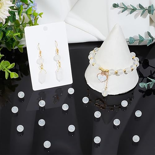 Miniatura 5 de arricraft Alrededor de 49 cuentas de piedra natural de 0.315 pulgadas, cuentas redondas de selenita natural, cuentas sueltas de piedras preciosas