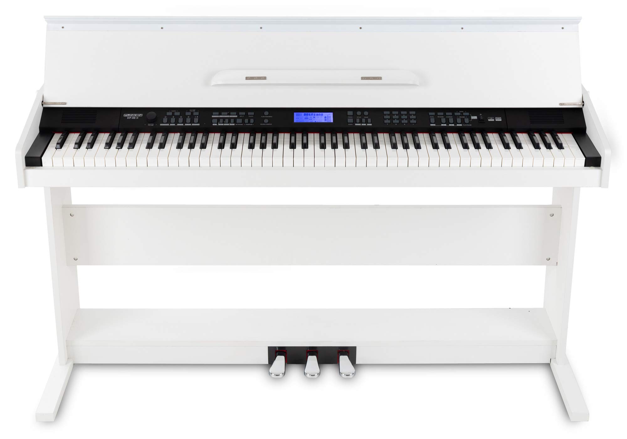 FunKey DP-88 II piano numérique blanc set avec banquette de synthé, casque, méthode d'apprentissage