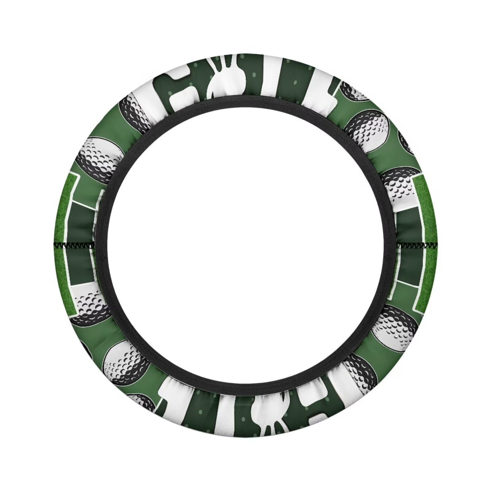 Boatee Golf Print Golf Cart Steering Wheel Covers Soft Golf Cart Accessories Universal Golf Cart Wheel Cover Comfortable Steering Wheel Protector Warm in Winter and Cool in Summer Green