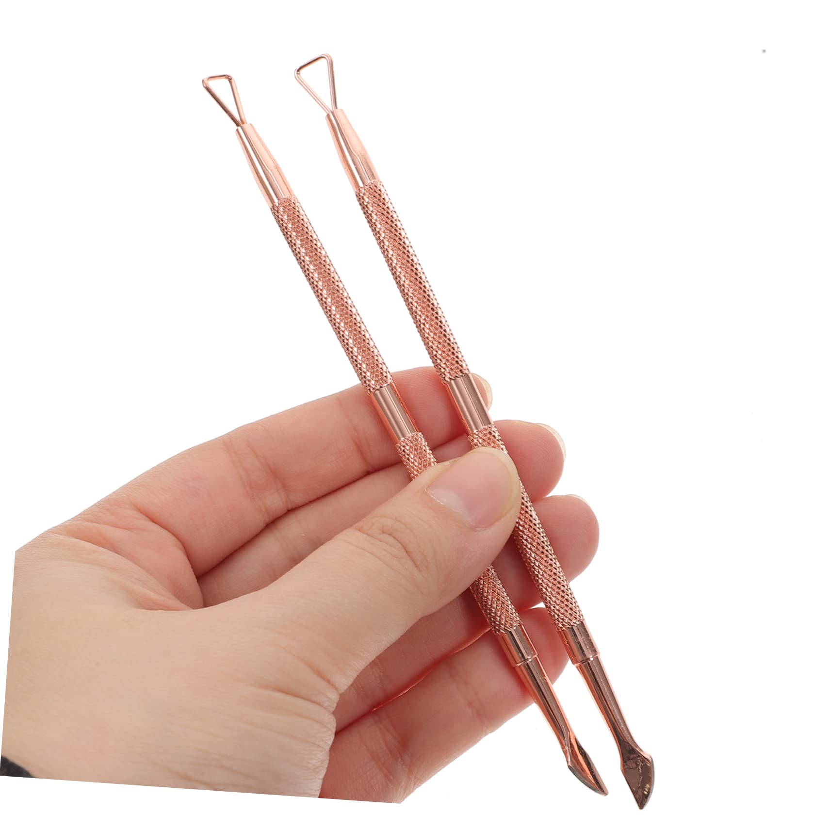 PACKOVE 2Pcs Cuticle Double Sided Nail Art Tools for Fingernail and Toenail Care Professional Cuticle Tools for Home and Salon Use