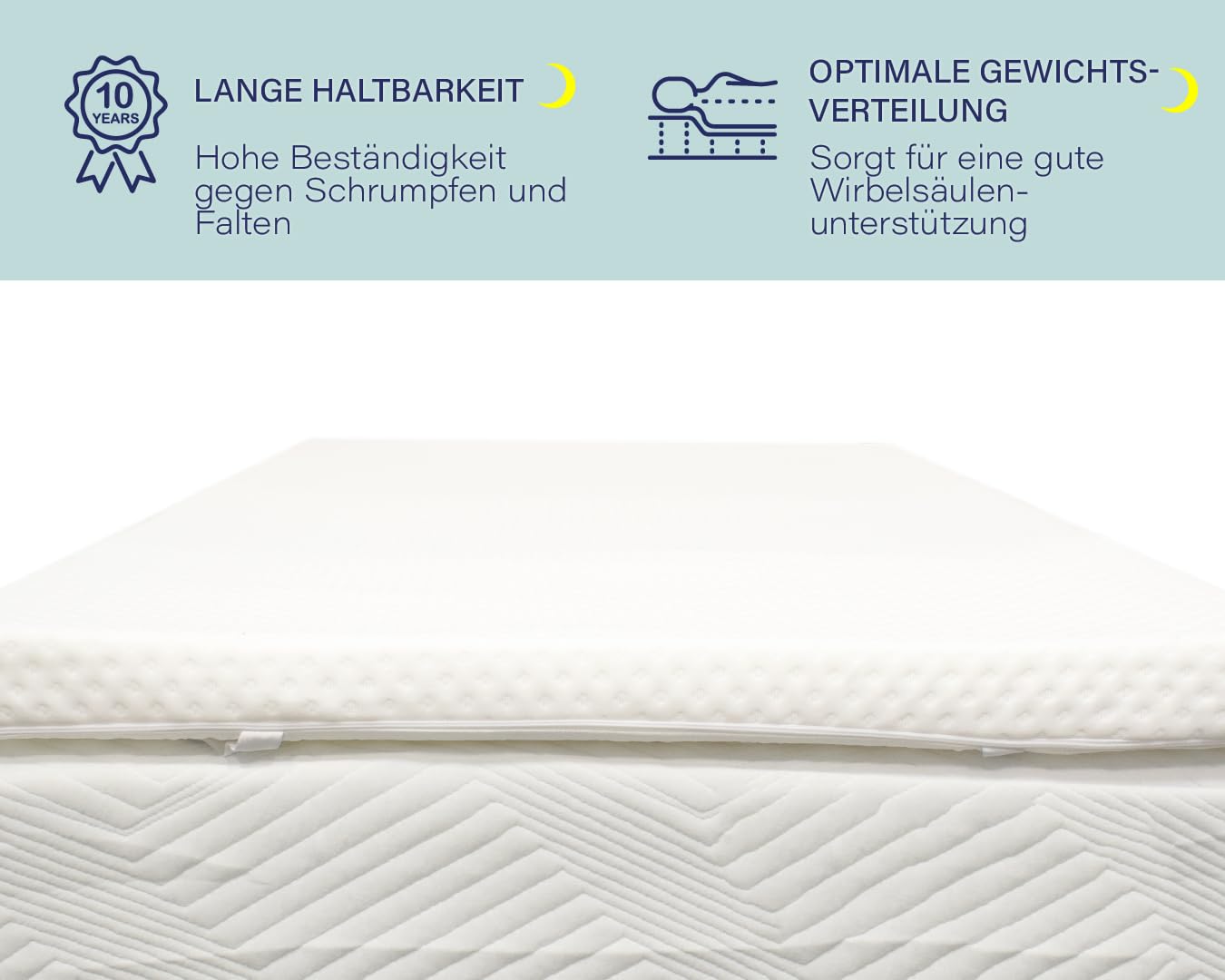 Schaumstoffplatte mit Bezug, Polster, Matratze Auflage, Topper – Schaumstoff für DIY-Projekte z.B. Sitzpolster oder Haustierbett, 180 x 200 cm, Höhe 4cm