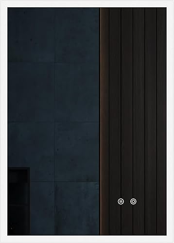 Miniatura 4 de Espejo de baño rectangular de 20 pulgadas de ancho x 28 pulgadas de alto, montado en la pared, retroiluminación LED, antiniebla, con temperatura