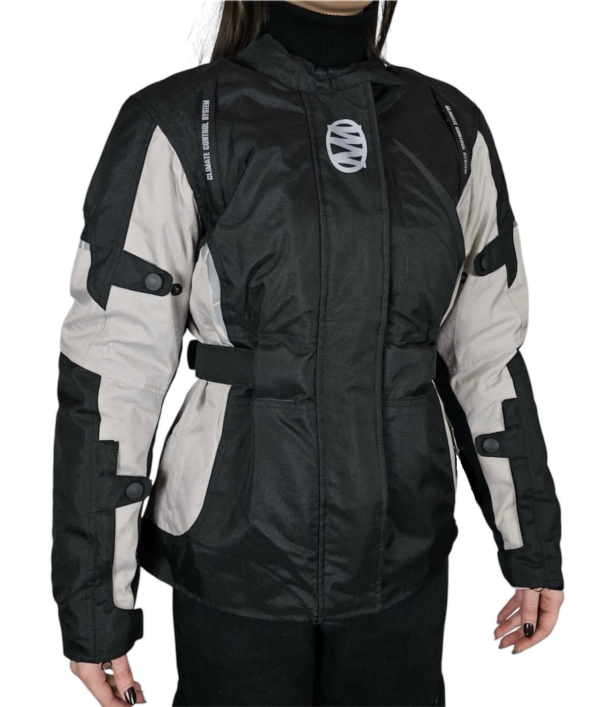 WinNet Giacca giubbotto moto turismo femminile per donna impermeabile con protezioni Omologate C.E. gomiti spalle e schiena 4 stagioni 3 strati