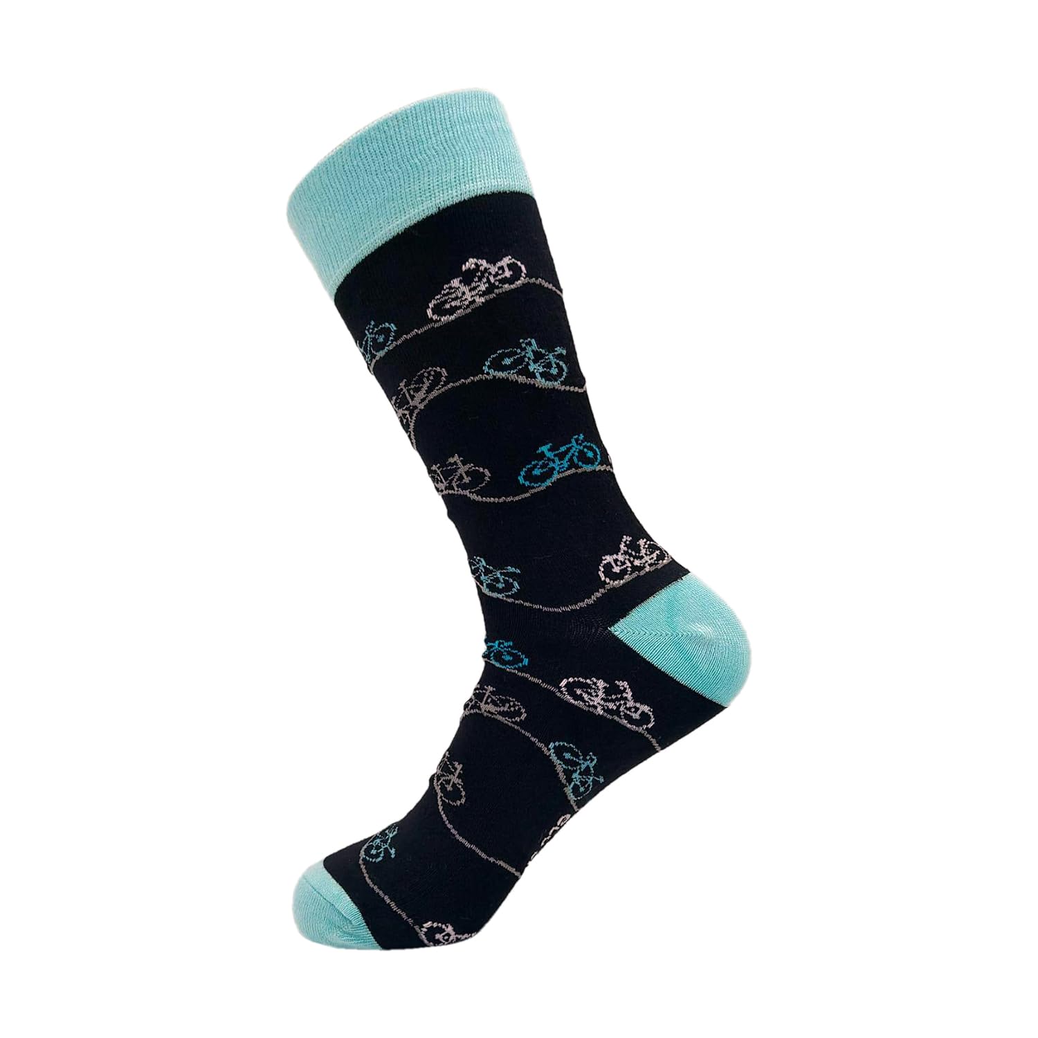 ECO CHIC Mens Bamboo Socks Breathable Hot and Cold Weather UK 6-11 Single Pair (Bikes Black)