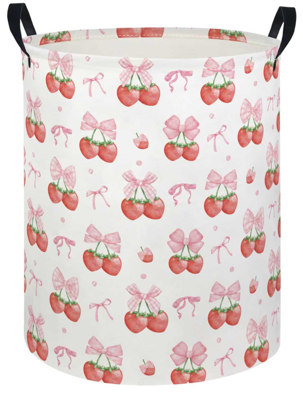 Baby Laundry Hamper kids laundry Basket Waterproof Laundry Bag for Bedroom Clothes Organizer Room Décor(Strawberry)