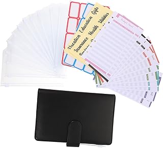 NOLITOY 2 Conjuntos De Pasta De Orçamento De Dinheiro Manual A6 Conchas De Couro Pasta De Orçamento Pasta De Notebook Tablet Pasta De Caderno A6 Pasta De Dinheiro Organizador De Papelaria