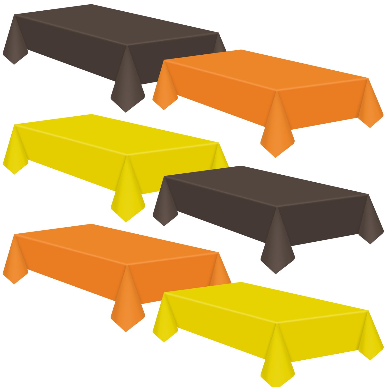 Patelai 12 Pcs Fall Plastic Tablecloth, 60"x102", Orange Yellow Brown