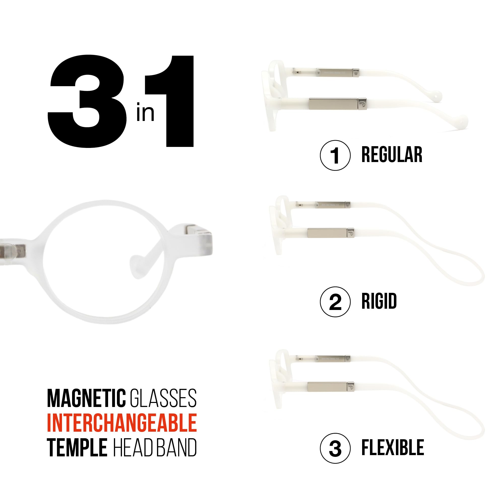 DIDINSKY Krik Occhiali da Lettura Magnetici, Anti Luce Blu | Chiusura magnetica frontale · Per leggere da vicino · Anti luce blu · Ingrandimento +1.0 a +3.0 · Custodia inclusa
