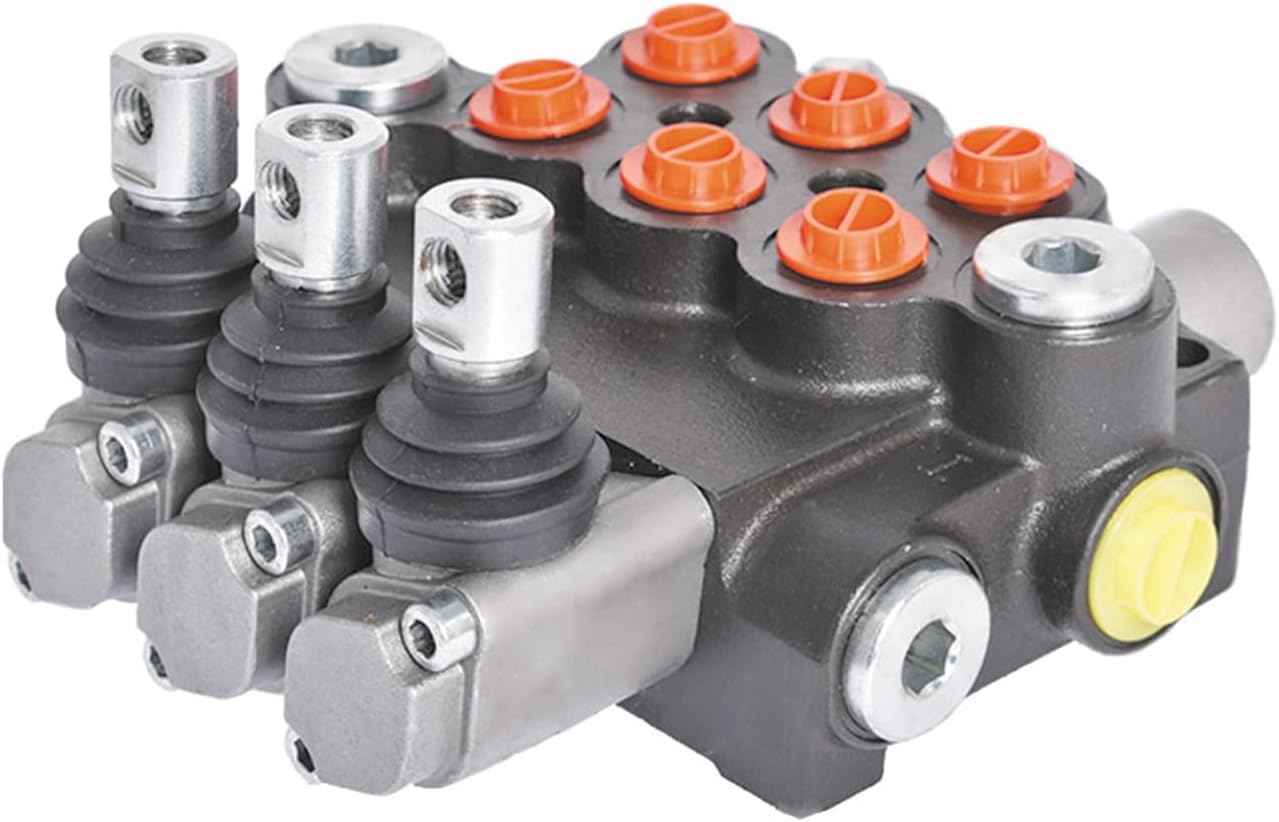 findmall 3 Spool 13GPM 3600PSI Hydraulic Directional Control Valve, SAE Ports Double Acting Valve for Small Tractors, Tractors, Loaders, Log Splitter