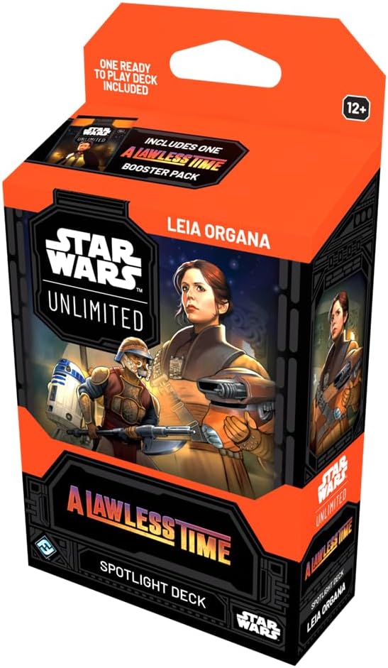 Asmodee Star Wars: Unlimited TCG A Lawless Time Spotlight Deck Display - Includes 3 Leia Organa & 3 Jabba The Hutt Ready-to-Play 50-Card Decks + Booster Packs, Ages 12+, 2+ Players, 20 Min Playtime