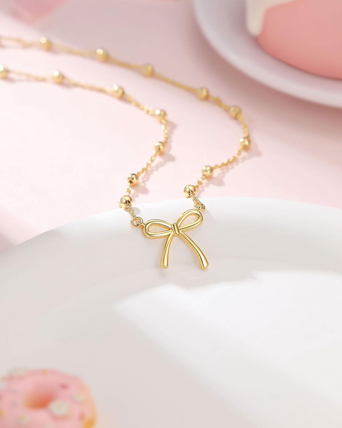UNGENT THEM You Are Enough and Loved - Happy 8th 9th 10th 11th 12th 13th Birthday Gifts Gold Bow Necklace for Birthday Girls - Image 7