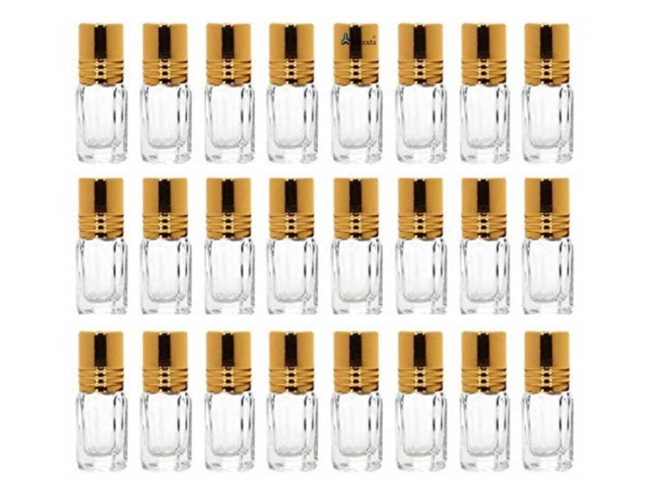 Hunky Dory 24Pcs 3Ml Empty Reusable Essentail Oil Roll On Glass Bottles For Beauty Use - Gold-image-10