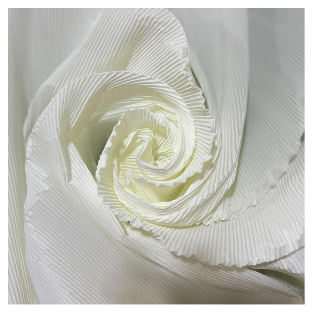 Plissierter Stoff 150 cm Breit Chiffon-Spitzenstoff Polyester-Gewebe DIY Stoff Plissiert gerafft Stoff für selbstgemachte Kleider, Vorhänge, Kostüme, Hintergrund, Hochzeit Grün 1# 5m