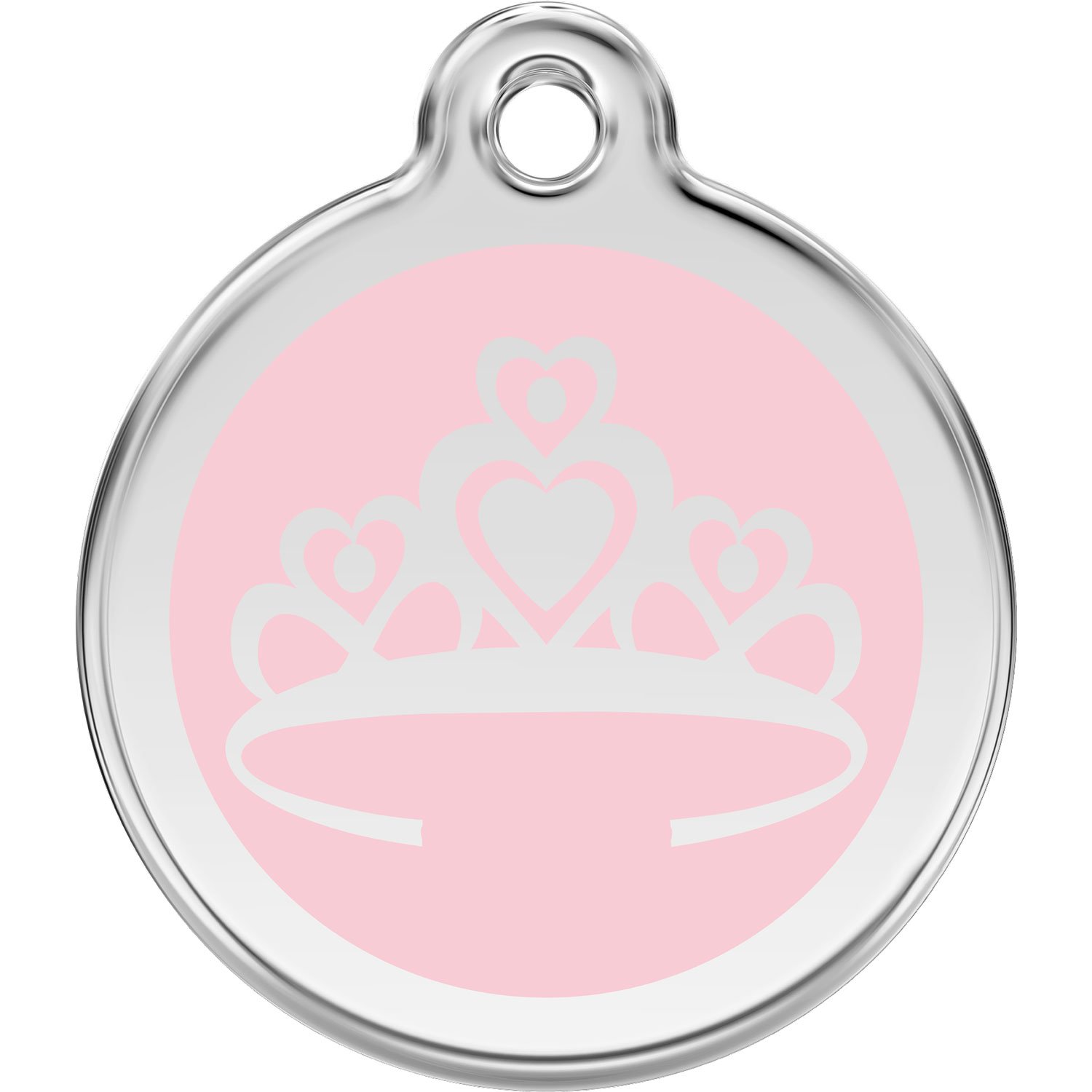 Red Dingo Personalized Crown Pet ID Dog Tag (Small Pink)