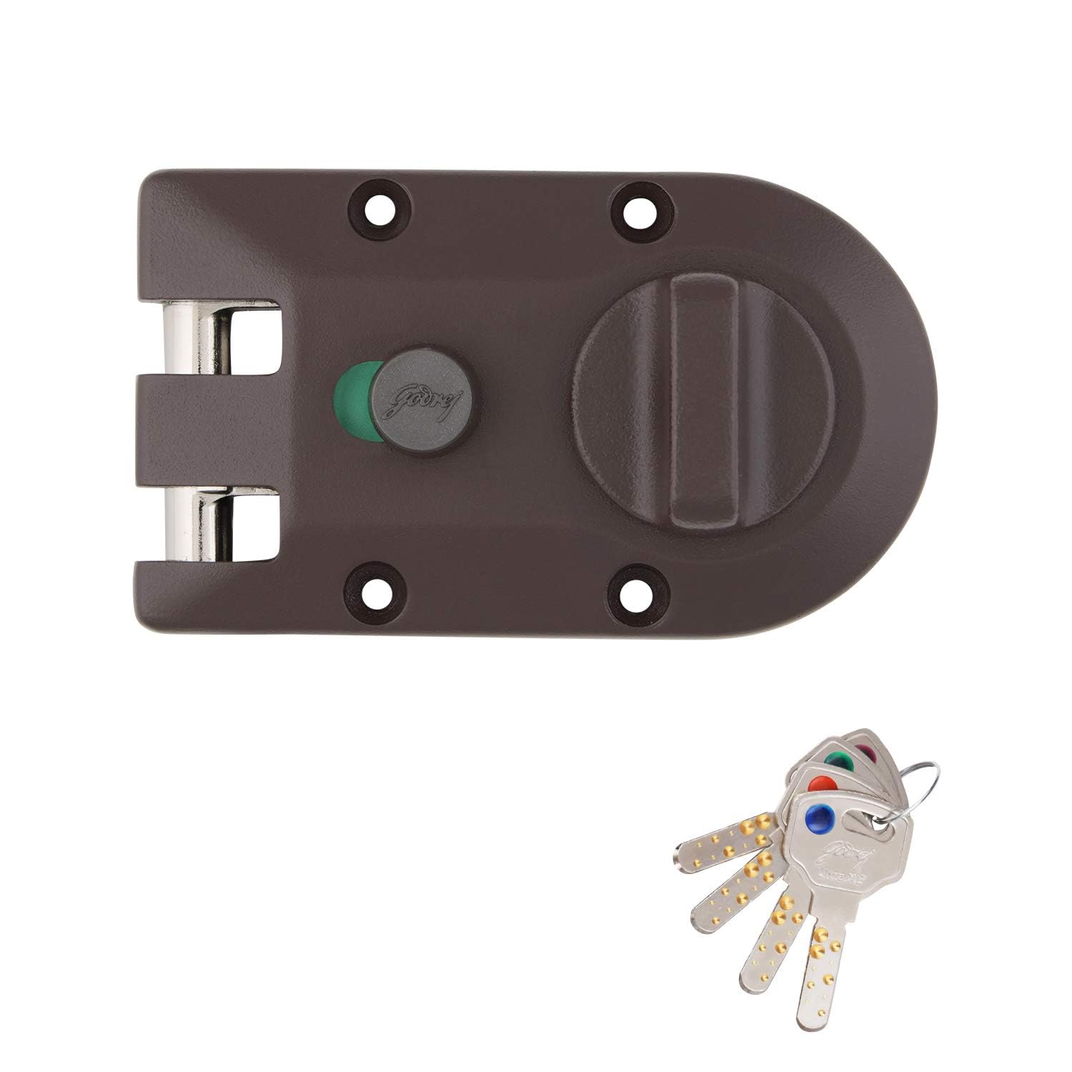 Godrej Rim Lock l Vertibolt Ultra XL+ I 1CK Deadbolt l for Inside Opening, Double and Sliding Wooden Doors l Left/Right-Handed Doors l 4 Keys l 5Year Warranty l Manual Locking I Textured Brown Finish-image-24