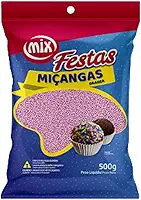Confeito Miçanga Granulado Brigadeiro, Doces, Confeitaria Várias Cores 500g (Rosa)