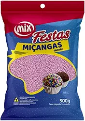 Confeito Miçanga Granulado Brigadeiro, Doces, Confeitaria Várias Cores 500g (Rosa)