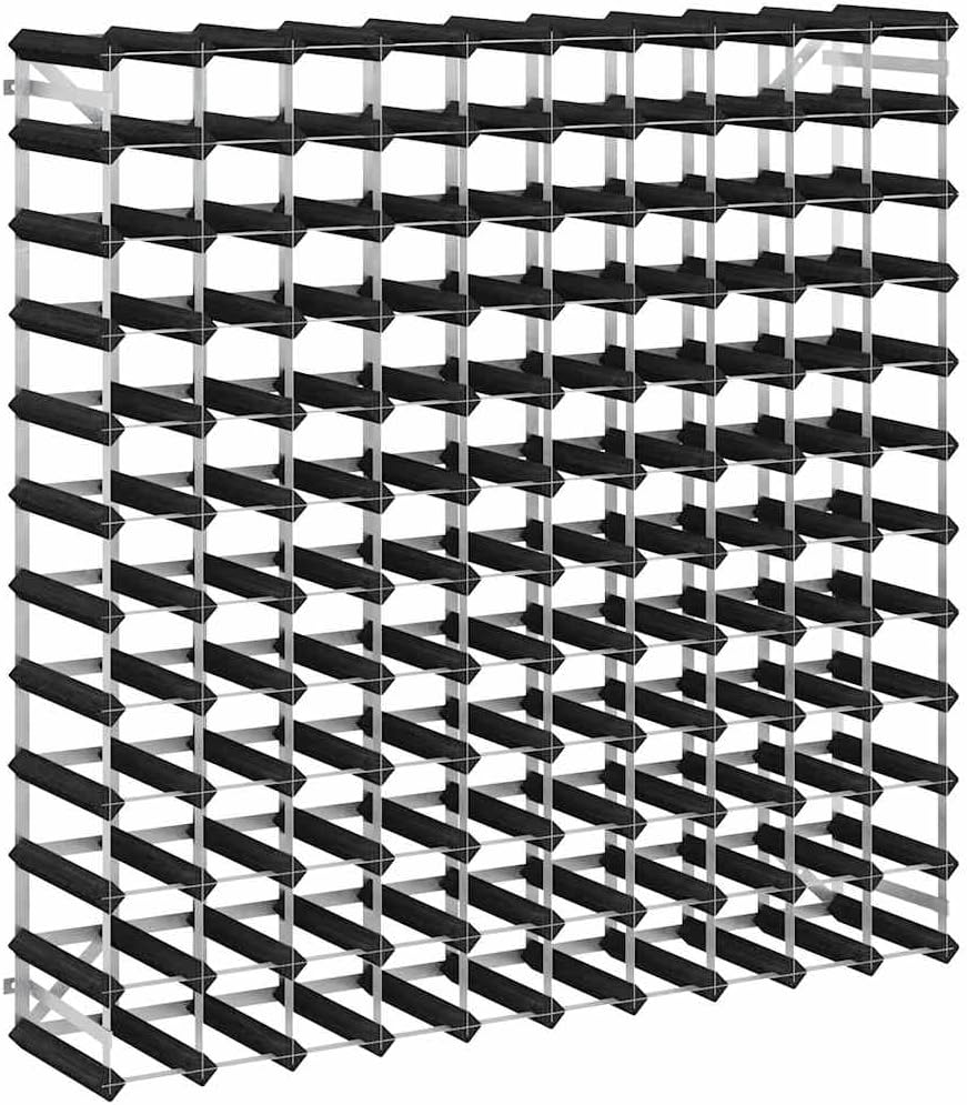 vidaXL Solid Pine Wood Wine Rack-Black | Freestanding Wine Holder | Holds Up to 20 Bottles | Modern-Sophisticated Yet ic Home Décor | Assembly Required.