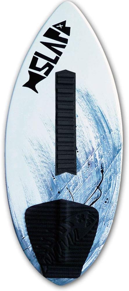 USA Made Slapfish Skimboards 52" Fiberglass & Carbon - No Rider Weight Limit - with Traction Deck Grip - Kids & Adults - 4 Colors… (Gray Board + Arch Bar)