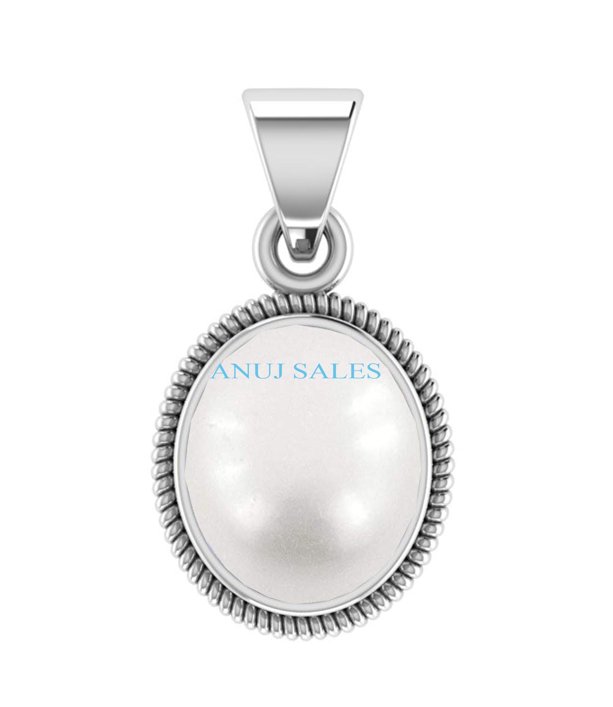 anuj sales 8.25 Ratti 7.00 Carat South Sea Pearl Pendant Locket Moti Stone Natural Certified Gemstone for Men and Women (White (EF02)-picture-10