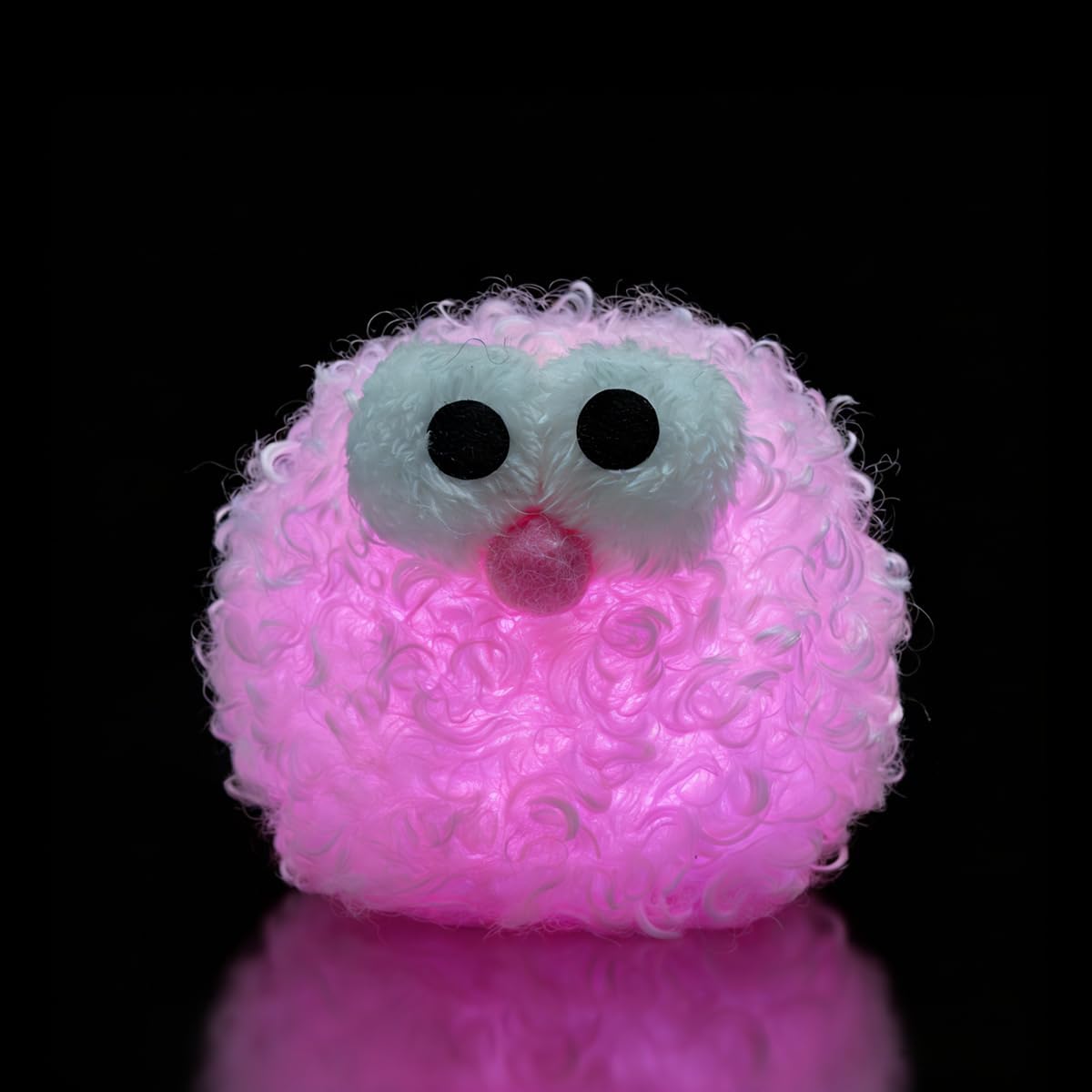Plush Night Light Cute LED Table Lamp Cozy Dimmable Nightlight Rechargeable Bedside Lamp Funny Desk Decor Lamp for Halloween Christmas Birthday Gift (Pink)