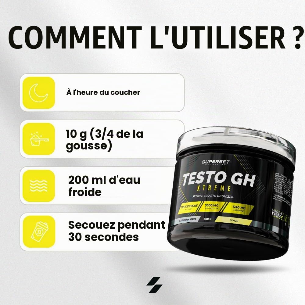 Superset Nutrition | Testo Gh Xtreme (300g) | Boosters de GH | Booster naturel de testostérone et GH hautement concentré - Orange