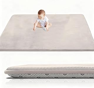 Krabbelmatte Baby Faltbar Spielmatte Kinder Spieldecke 50 x 100 cm, 3cm Babymatte Kindermatte, Schaumstoffmatte Kinderteppich, Spielteppich - Bodenmatte Kinder Für Baby Creme