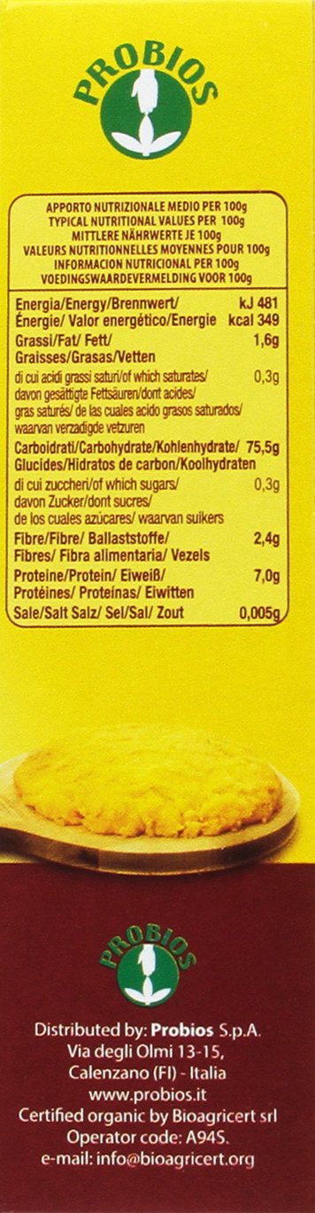 Probios Viva Harina de Maíz para Polenta Rápida - Paquete de 12 x 375 gr - Total: 4500 gr