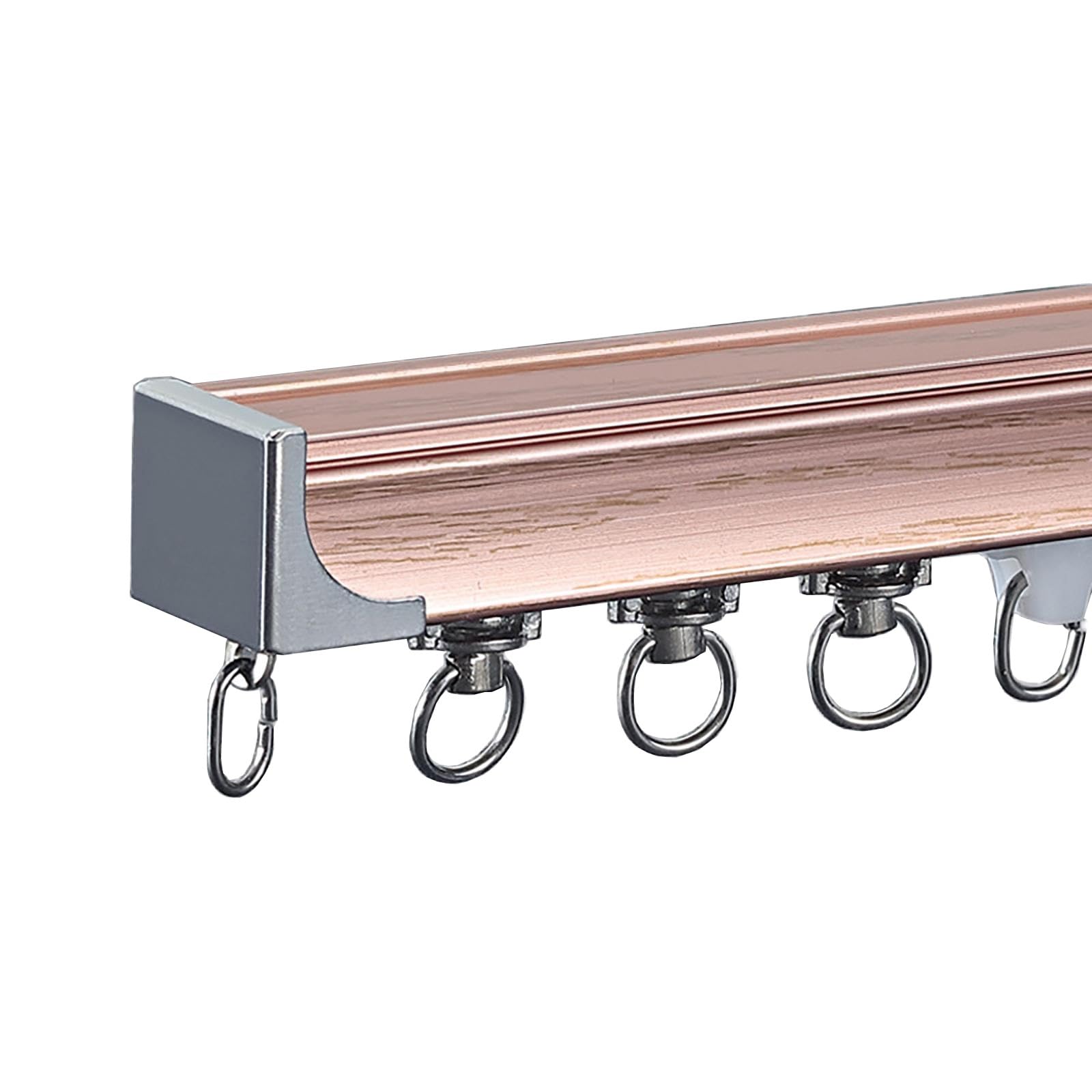 Zestaw szyn do zasłon z podwójnym szynem, wytrzymały karnisz sufitowy, aluminiowy karnisz, uchwyt sufitowy lub ścienny do biura, domu, salonu, sypialni, przegrody, łatwy montaż, kolor: fioletowy