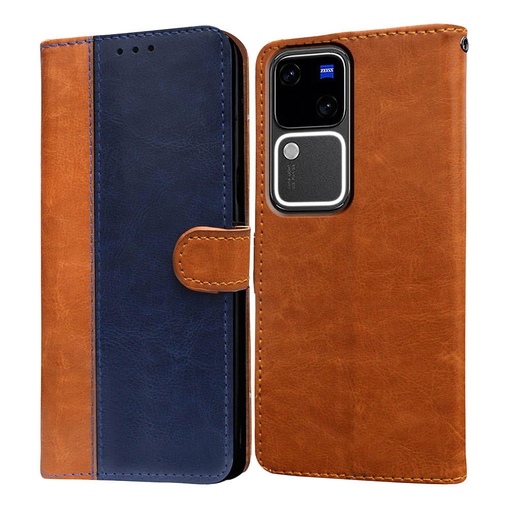 Amazon Brand- Solimo Flip for Vivo V30 5G (Leather_CamelBlue) (B0CXHS6M4D) Amazon Price History, Amazon Price Tracker