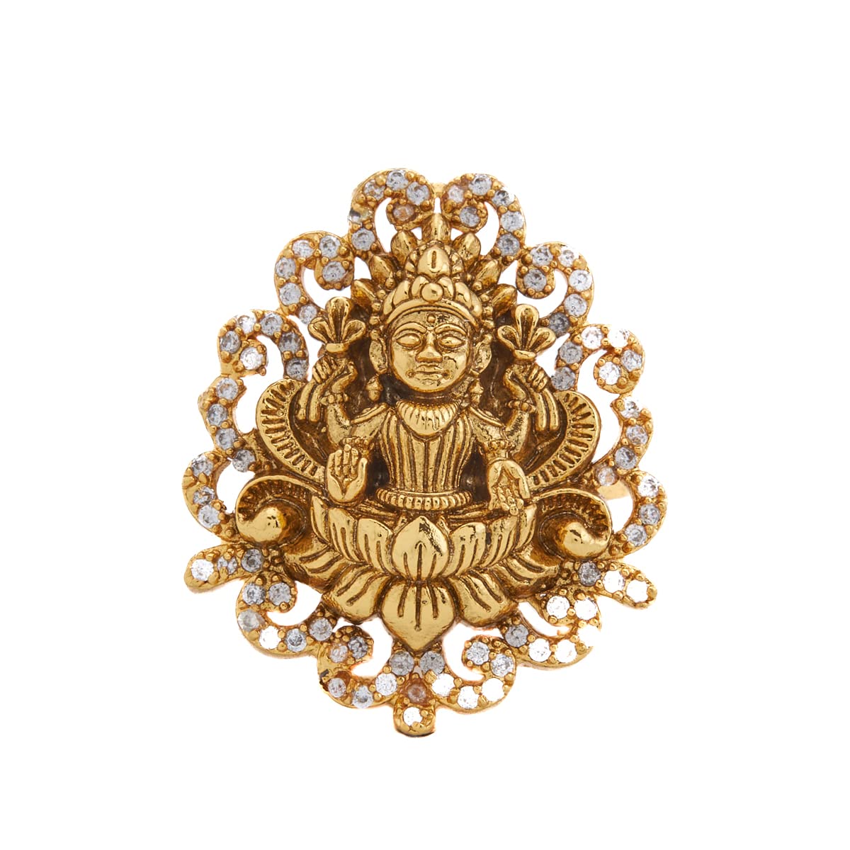 kushal's Fashion Jewellery White Gold Plated Ethnic Antique Finger Ring-picture-15