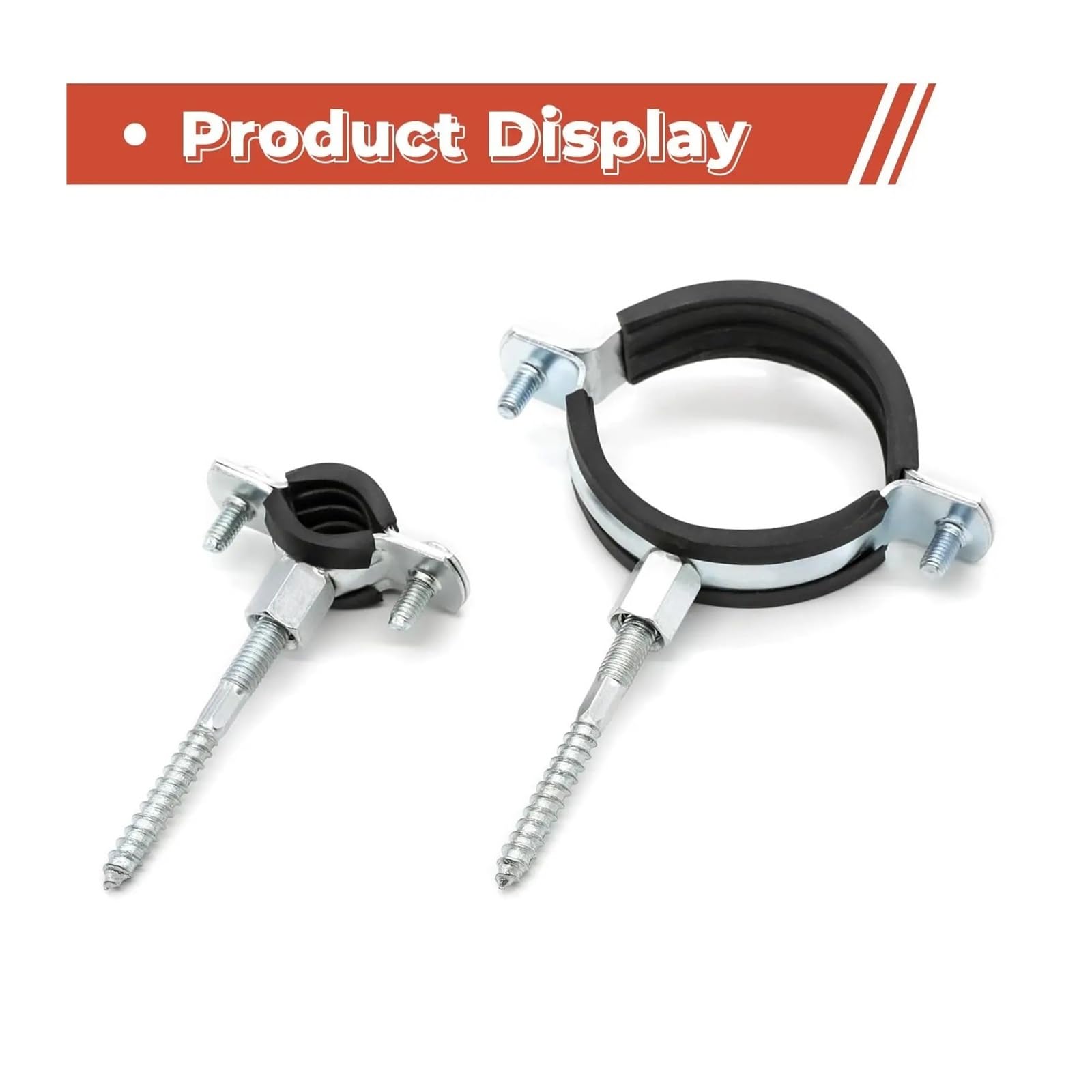 Abrazadera de soporte de tubo ajustable con cojín de goma, Clip de suspensión de soporte de tubo de anillo dividido for montaje en techo de pared de 15-166mm, 4 Uds.(4pcs 87-92mm)