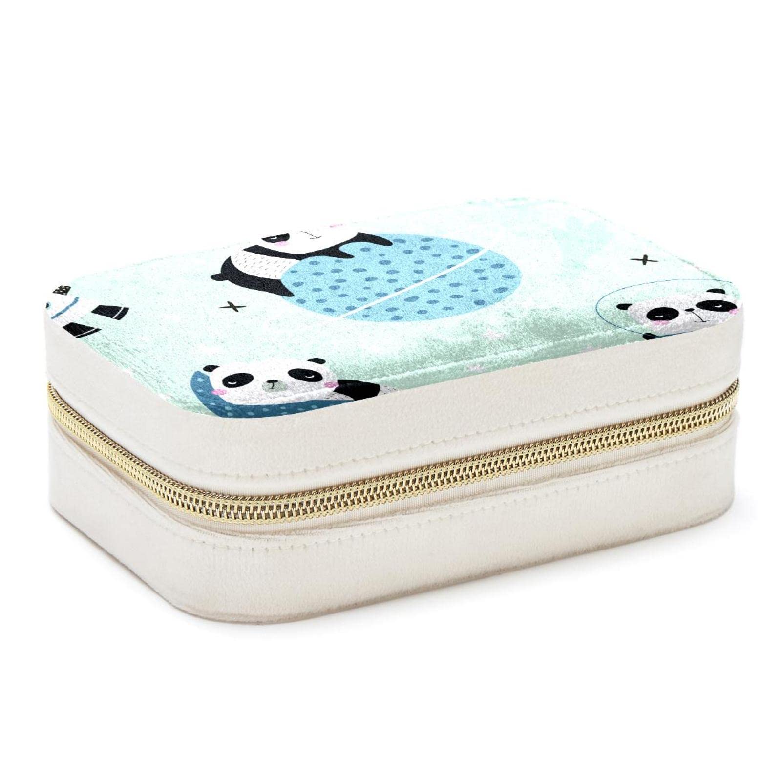 Boîte à bijoux portable panda lune pour colliers et boucles d'oreilles