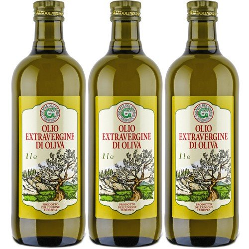 3x Olearia Del Garda Olivenöl 'Extra Vergine', 1000 ml | Mildes Olivenöl
