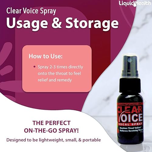 Miniatura 4 de Clear Voice Spray oral para la garganta que canta, alivia, claridad, amortiguador, humectante, alivio vocal, reductor de Eze, refuerzo de