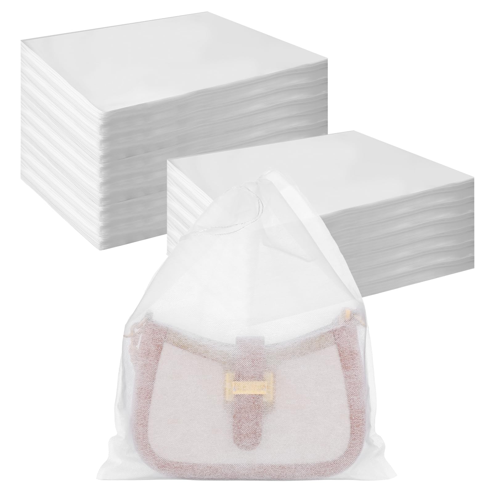 100 Pcs Dust Bags for Purses Storage Bags for Handbags Non Woven Fabric Handbags Storage, Shoe Travel Package for Packing, Home Closet Organizer Dust